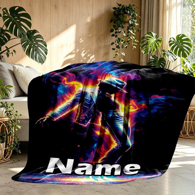 Custom Name Personalized Michael Jackson Print Blanket, Home Decor, Bedroom, Sofa, Camping, Couch, Gifts for Birthday ChristmasEnthusiasts
