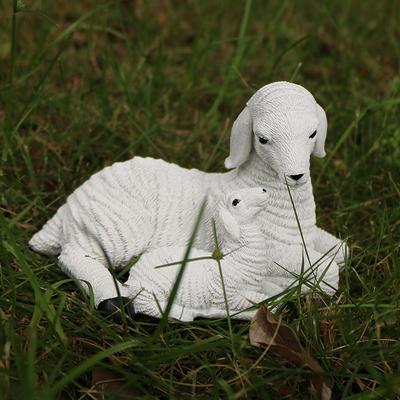 Полистоновая фигурка, декор для цветочного горшка, украшение в виде ягненка, имитация, мини-модели животных для фермерского двора, искусственный ягненок, поделки, подарки