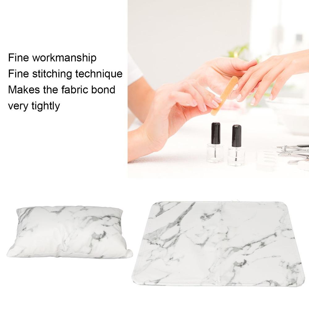 2pcs Aluminum Alloy Holder Nail Art Pillow PU Leather Nail Arm Rest Pillow For Nail Tech