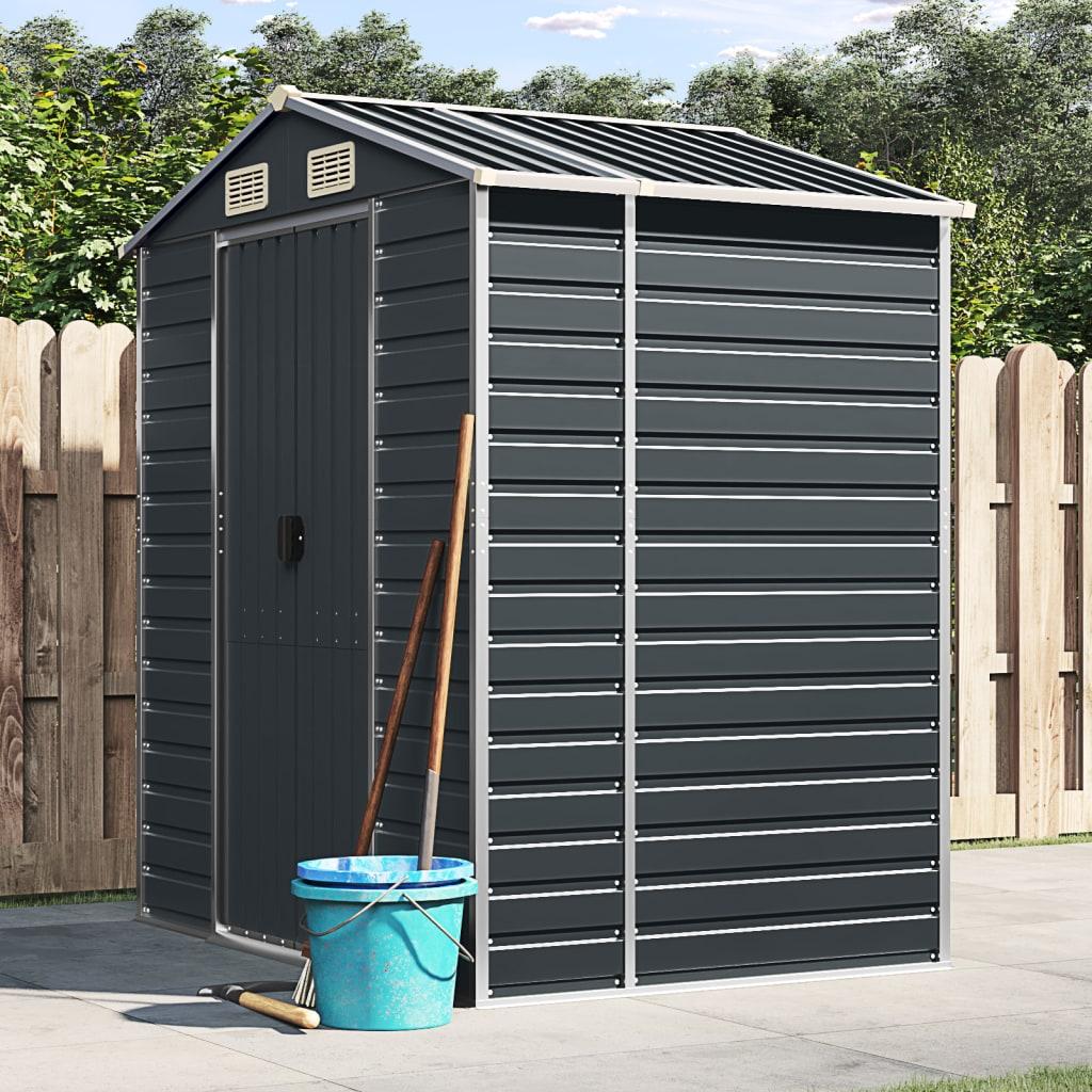 Garden Shed Anthracite 191 x 130 x 198 cm Galvanized Steel