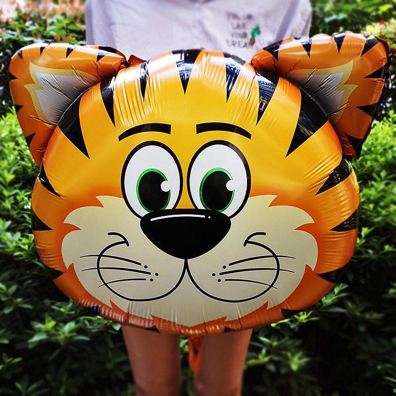 1pcs Hand Held Animal Head Balloon Lion Monkey Cow Giraffe Zebra Birthday Decoration Party Supplies