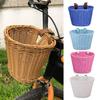 Hand-Woven Bicycle Basket Large Capacity Strong Load-bearing Easy Installation Handlebar Bike Front Basket Replacement