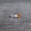 Natural halo Citrine Sterling Silver ring, alternative engagement ring, wedding ring, anniversary gift , birthstone ring, branch leaf ring
