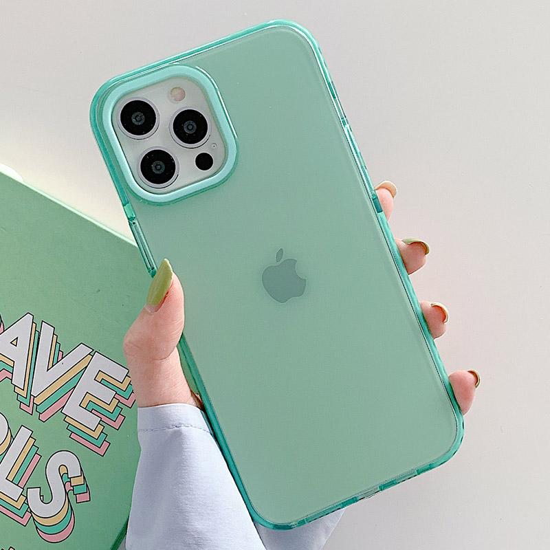 Неоновый флуоресцентный цветной чехол для телефона для iPhone 17 16 15 14 Pro Max Air 16e 11 12 13 Mini Рамка Защитная силиконовая крышка