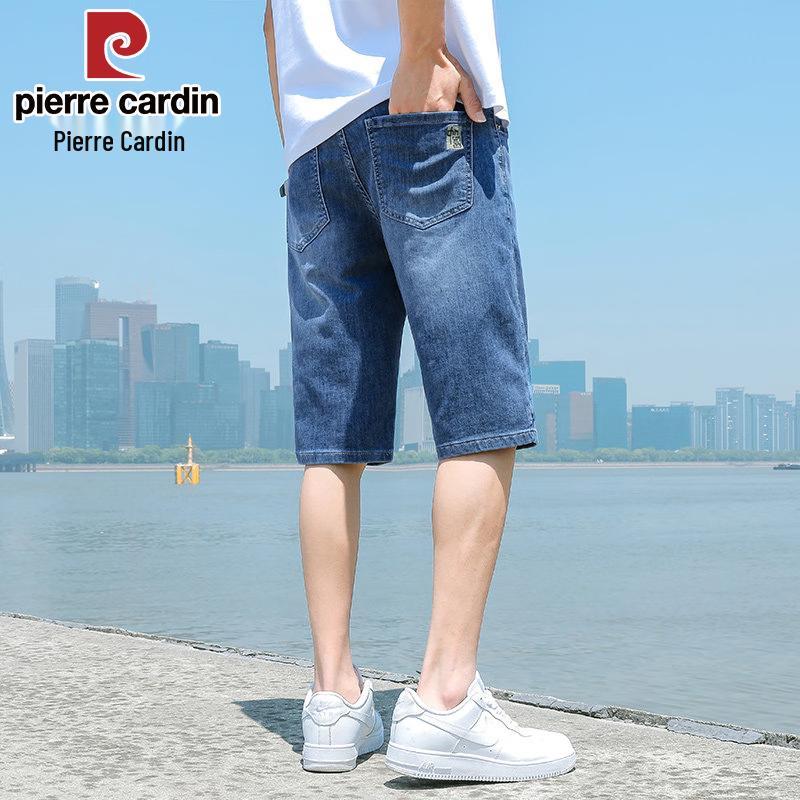 Pierre Cardin Мужские прямые свободные джинсовые шорты