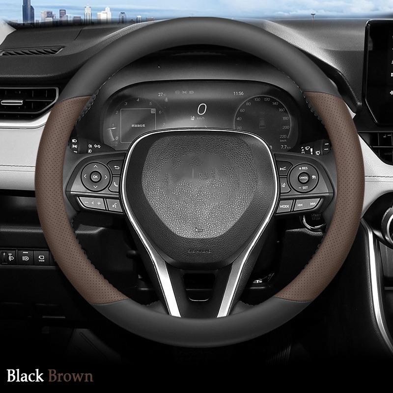 Высококачественная кожаная оплетка на руль автомобиля для Toyota RAV4 RAV-4 2019 2020 2026 2026 2026 2026 2026 Автомобильный руль