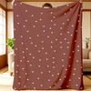 1pc A Cozy Deep Brown Flannel Throw Adorned with White Polka Dots Suitable for All Seasons. This And Durable Blanket Is Wrinkle-Re
