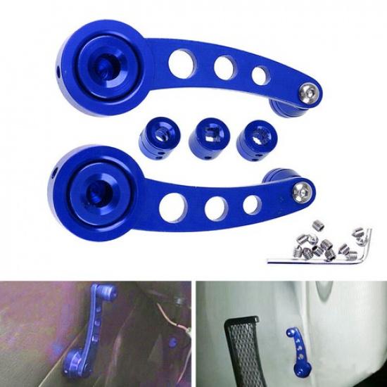 Blue Car Manual Window Winder Crank Door Handle Knob Grab Handles Aluminum