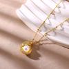 Zircon Shell Necklace For Women Gold Color Imitation Pearl Seashell Pendant Necklaces Aesthetic Wedding Jewelry Gift