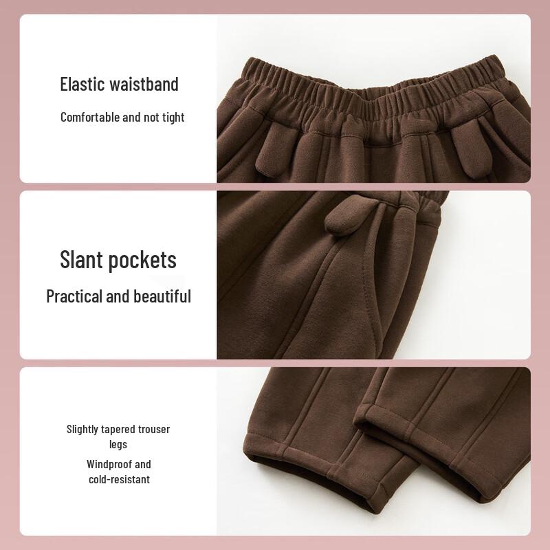 ASK JUNIOR Girls' Fleece-Lined Straight-Leg Casual Winter Pants