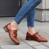 New British Style Pumps Retro Women Brogue Shoes Spring Round Toe Cross Lace Up Oxfords Casual Footwear Sapatos Chaussures