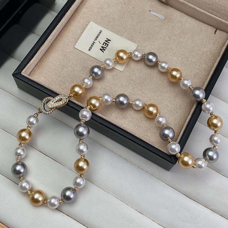 Жемчужное ожерелье Star Ni Ni имеет ту же самую цепочку на шею Shijia конфетного цвета, атмосферную легкую роскошь, высококачественную цепочку на ключицу для женщин