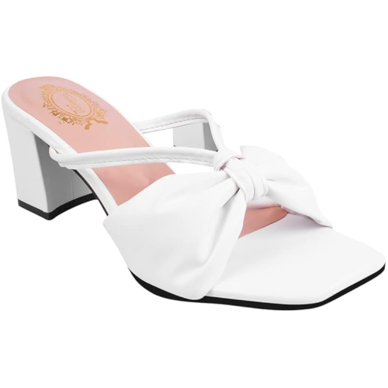 Shoetopia Женские и детские стильные модные сандалии на детальном ремешке с блочным каблуком /1296/Белый/UK7