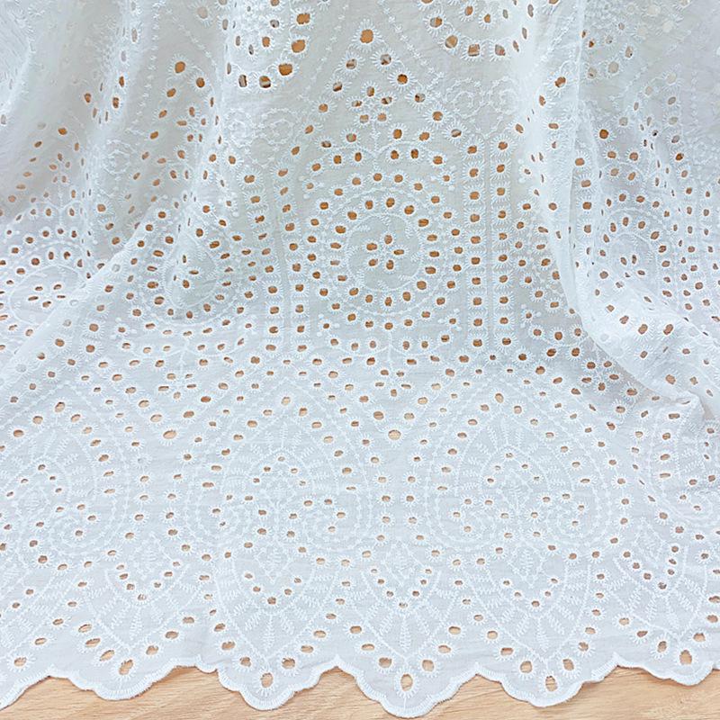 Хлопчатобумажная ткань с вышивкой «волнистый край» для платьев, детской одежды, домашнего текстиля, скатертей и рубашек