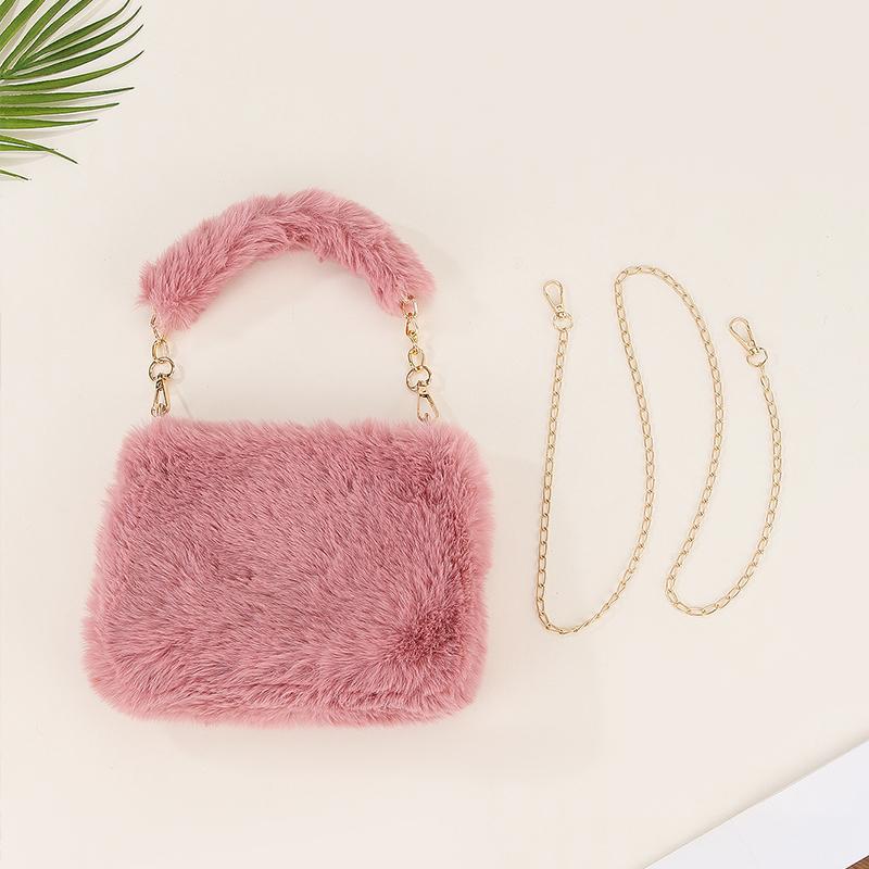 New Fashion Women Handbags Winter Furry Ladies Soft Plush Clutch Purse Shoulder Bags Fashion Female Crossbody Messenger Bag