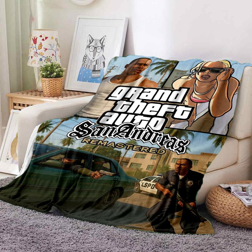 San Andreas Flannel Blanket Throw Blanket Soft Warm Sofa Bed Camping Home Decor Unique Christmas Gift C9211673