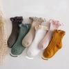 Autumn Winter Vintage Baby Girls Cotton Socks Solid Color Kids Children's Socks Girl Princess Socks Japanese Cotton Socks