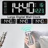Новые большие электронные настенные часы с дистанционным управлением, температура, дата, выключение питания, память, настольные часы, настенные двойные будильники, цифровые светодиодные часы
