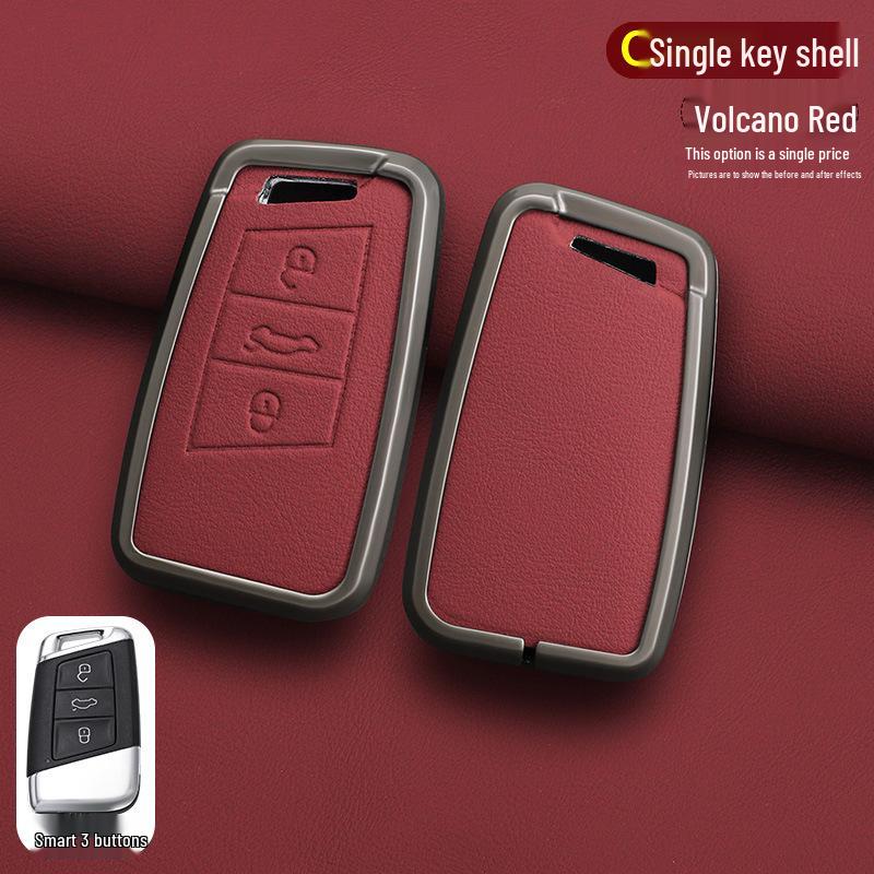 Volkswagen Key Case for Magotan, Passat, Tiguan, Sagitar, Tayron, CC, Lavida - Men's Car Key Shell with Buckle
