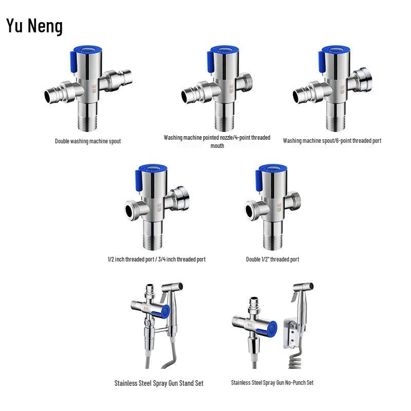 304 Stainless Steel Dual-Outlet Angle Valve with Sprayer Set