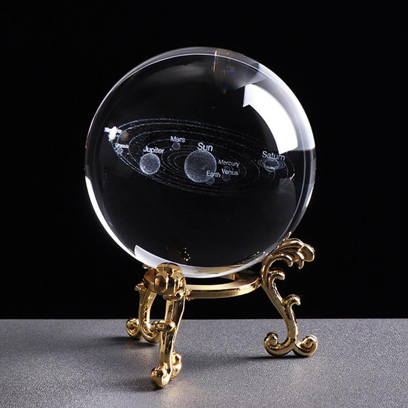Solar Engraved Laser System Ball 3d Miniature Planets Sphere Glass Globe Decor