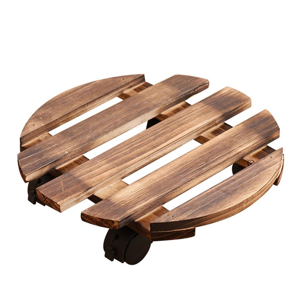 Квадратные цветочные горшки из цельного дерева, держатель из дерева с колесами, основание для кашпо из цельного дерева, мобильное основание для кашпо для внутреннего и наружного использования