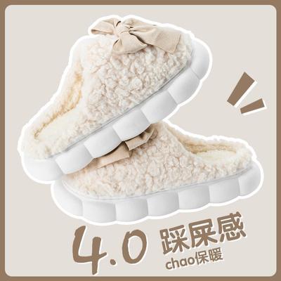 Хлопковые тапочки женские зимние милые 2025 новые домашние теплые нескользящие пушистые тапочки мужские осенне-зимние