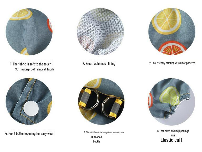 Universal Dog Raincoat with Foot Covers & Leash Access, Animal Design & Belly Wrap - Fits Small To Large Breeds