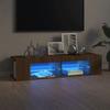 VidaXL TV Cabinet with LED Lights Brown Oak 135x39x30 Cm 815695