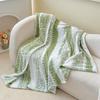 2025 New Striped Blanket Small Fresh Striped Wind Home Fleece Blanket Cationic Jacquard Fashion Sofa Blanket