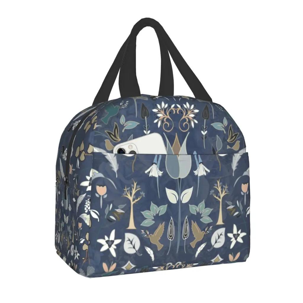 William Morris Цветочный текстильный принт термоизолированная сумка для ланча женская портативная коробка для ланча для детей школьные многофункциональные сумки для еды