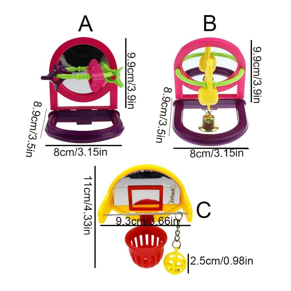 Съемная игрушка-колокольчик для попугая с зеркалом, подвесная игрушка-баскетбол для попугая-канарейки