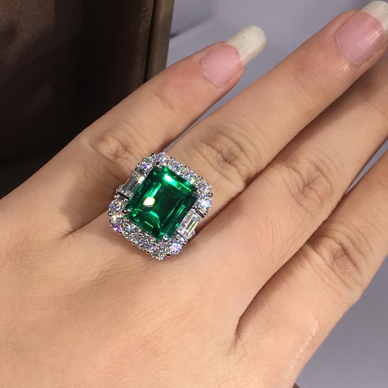 Huitan Big Green Cubic Zirconia Женские кольца для свадьбы, помолвки, великолепные аксессуары для пальцев, подарок на годовщину, модные украшения