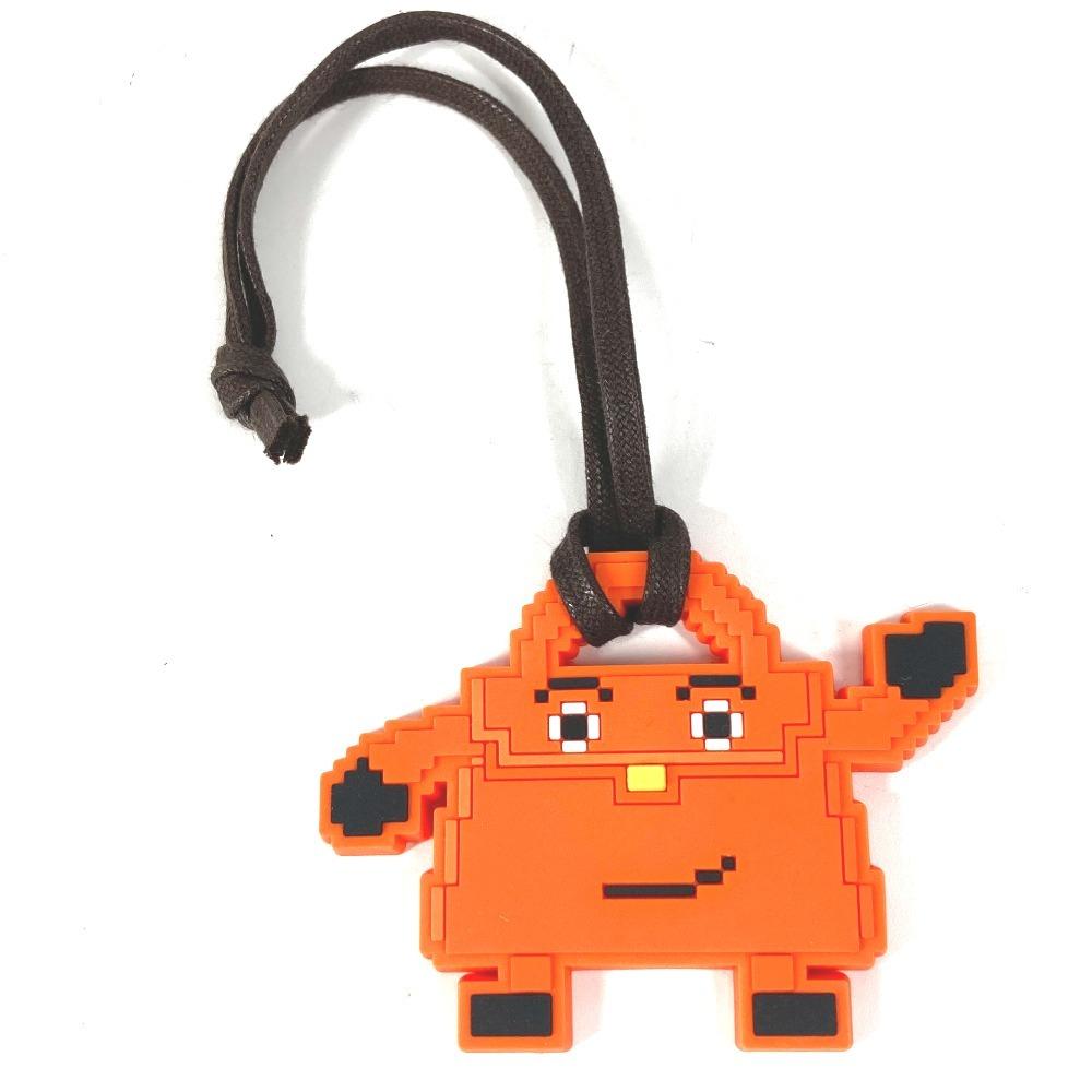 HERMES Kelly doll Bag Charm strap Key Holder rubber Orange