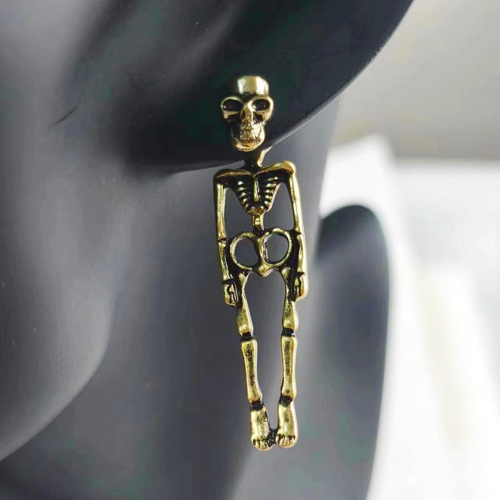 Модные серьги-подвески с черепом в готическом стиле панк-стиль из цинкового сплава, креативные женские серьги