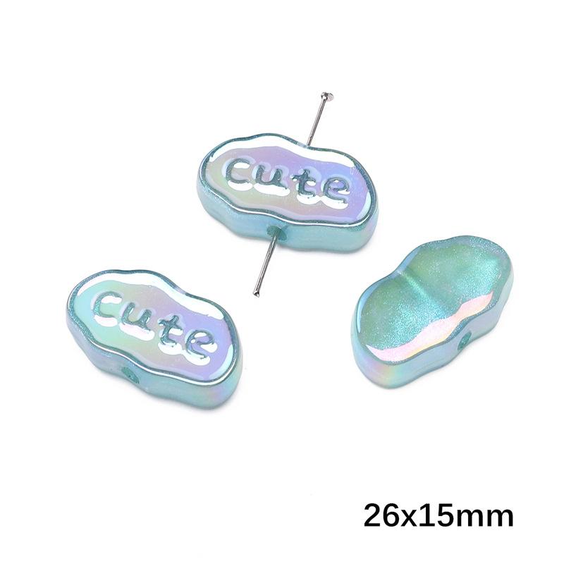 Handmade Beads Acrylic Double-sided Hand-painted Round Beads Graffiti Handmade Beads Diy Weaving Cell Phone Chain String Loose Beads Material