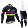 Mens Cycling Jersey Bib Shorts Set Long Sleeve Mountain Bike Outfit Breathable Quick Dry Performance Wear