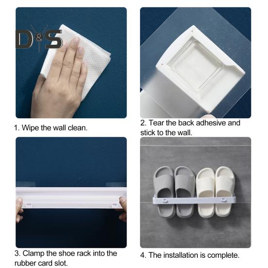 Подставка для тапочек настенный органайзер складная конструкция простая установка ванная комната многоцелевой держатель для хранения тапочек
