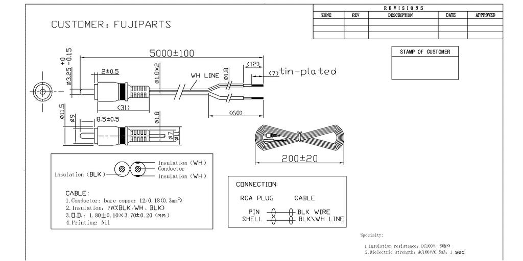 F-Factory Speaker Cable 5m 2pcs C-078