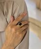 Genuine Black onyx Rose cut ring 14k gold ring for women faceted black stone handmade jewelry Healing crystals unique jewelry for gift