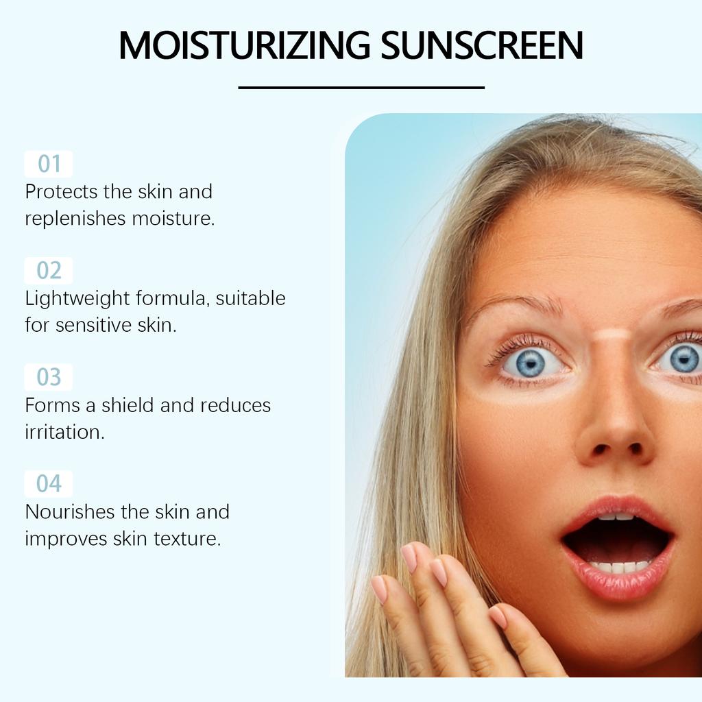 Centella Sunscreen SPF50+ PA++++ Calming Moisturizing Oily Sensitive Skin Soothing Long-Lasting UV Protection Face Cream 60ml less