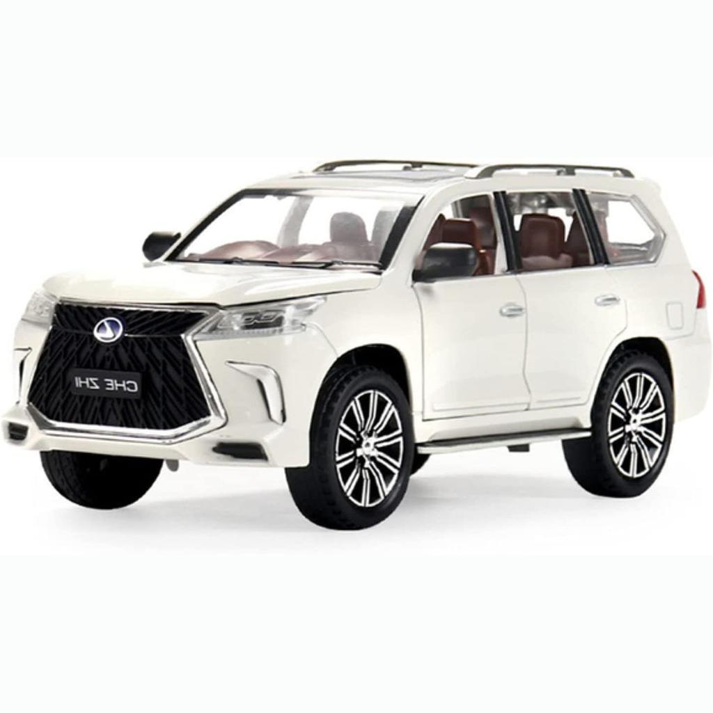 1:32-масштабная модель автомобиля Lexus LX570 для бездорожья из сплава, литая под давлением, металлическая игрушка-автомобиль с откатным механизмом со звуком и светом, 6 открытых дверей для детей, коллекция подарков для взрослых