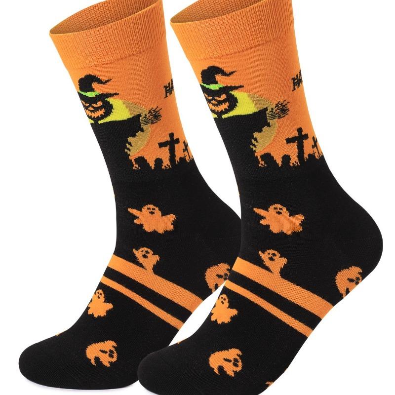 Men's Autumn and Winter Halloween Theme Warm Sweatabsorbing Deodorizing Socks