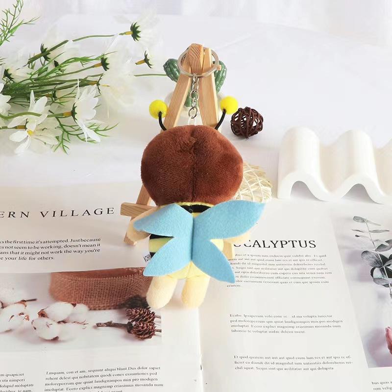 Творческий плюшевый кукла-сосиска в виде пчелы, мультяшные животные, брелок для ключей в виде пчелы, милый плюшевый маленький кулон, плюшевая кукла, сумка, кулон, подарок