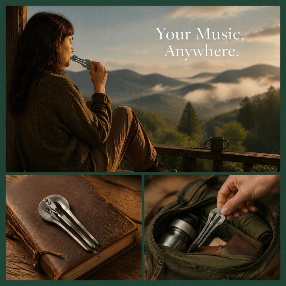 Silver Mouth Harp Brass Metal Reeds Ethnic Mouth Instrument Portable Folk Harmonica Folk Music