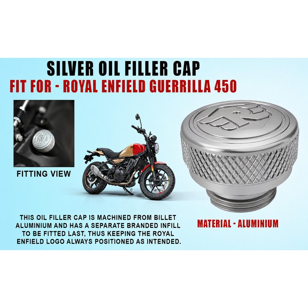 Royal Enfield "New Guerrilla 450 Oil Filler Cap Silver"