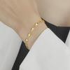 Elegant Gold Heart Chain Bracelet - Stainless Steel, Perfect Gift for Her