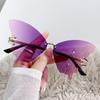Luxury Butterfly Sunglasses Women Brand Y2k Vintage Rimless Oversized Sun Glasses Ladies Eyewear Gafas De Sol