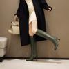 Krazing Pot ПУ осенне-зимняя обувь на высоком каблуке сапоги для верховой езды с квадратным носком европейский дизайн сохраняют тепло высокие сапоги до бедра