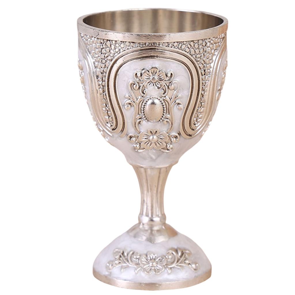 Vintage Goblet Renaissance Royal Chalice Communion for Church Holy Goblet Zinc Alloy Drinking Vessels for Weddings Ceremonies
